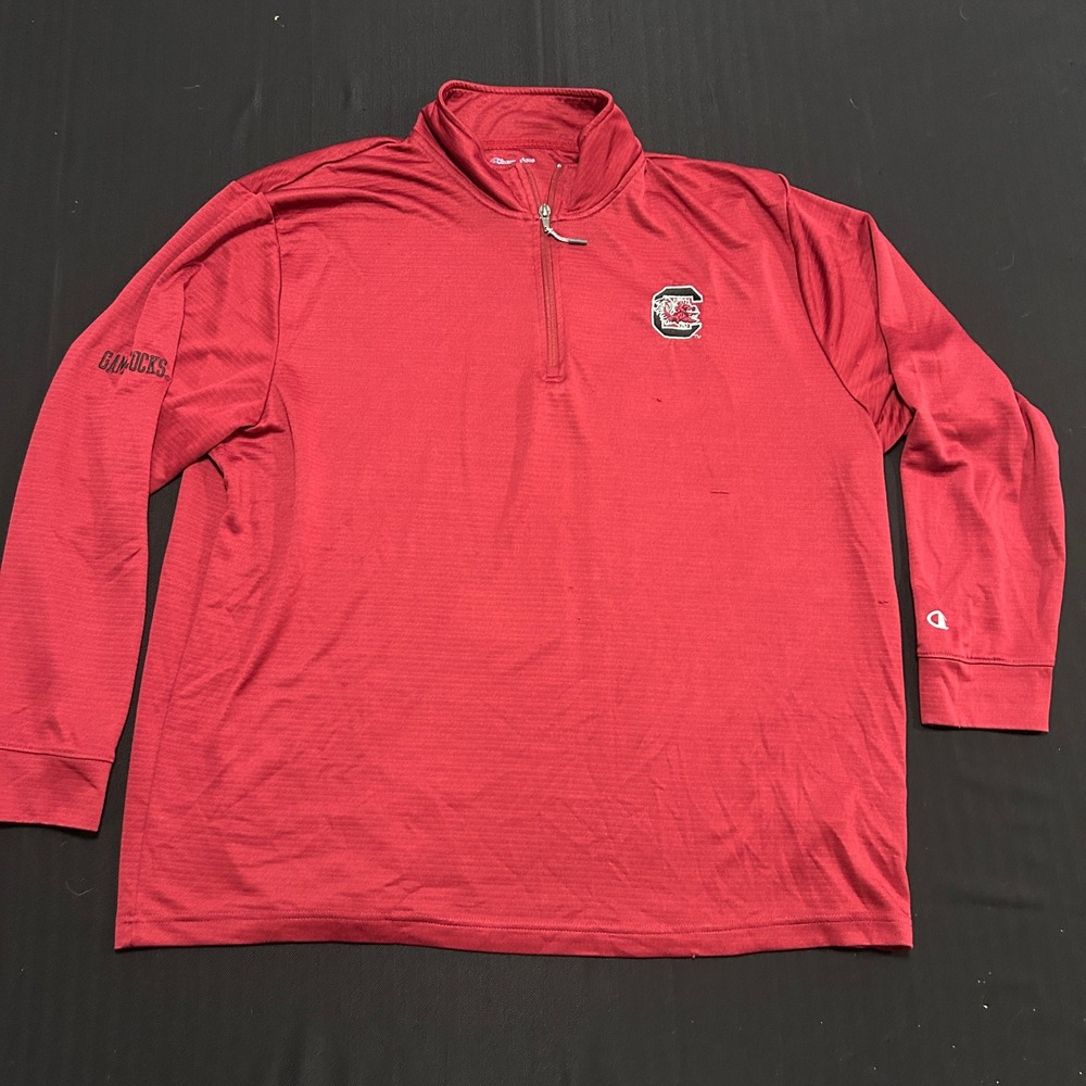 Champion South Carolina Gamecocks Quarter Zip Pullover Mens 2XL Maroon Garnet